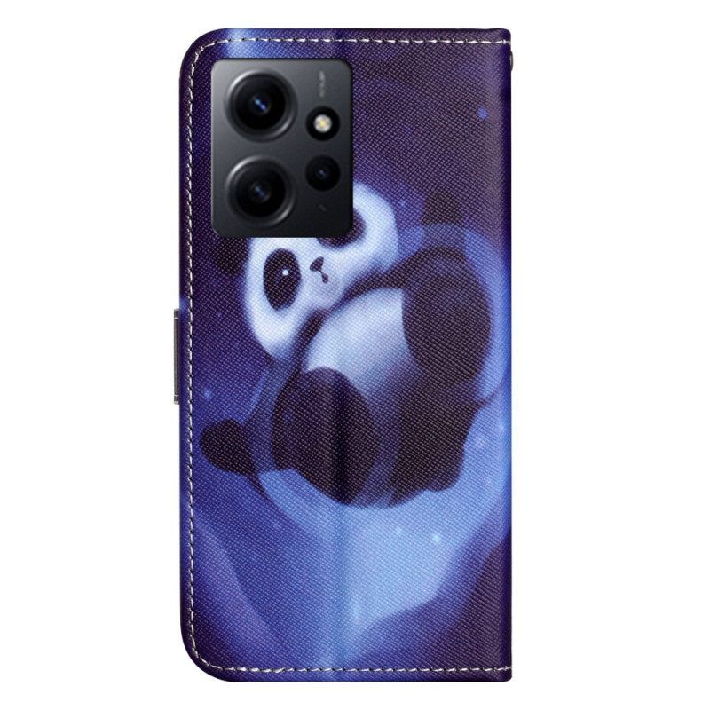 δερματινη θηκη Xiaomi Redmi Note 12 4G με κορδονι Space Panda Με Κορδόνι